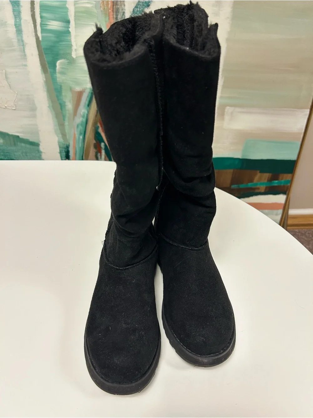 Sketchers Black Women's high calf Button-Accent Winter Boots
